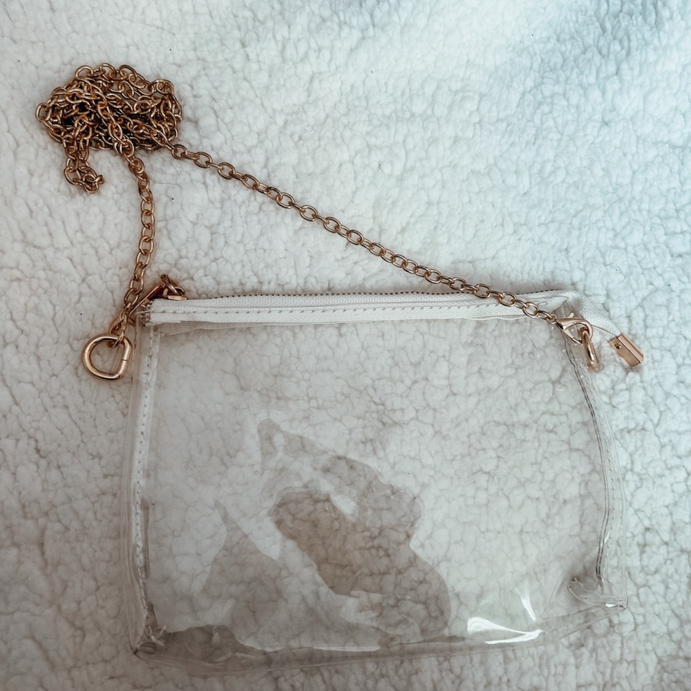 Amazon Clear Clutch with Gold Chain